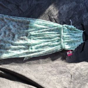 Light mint floral maxi dress